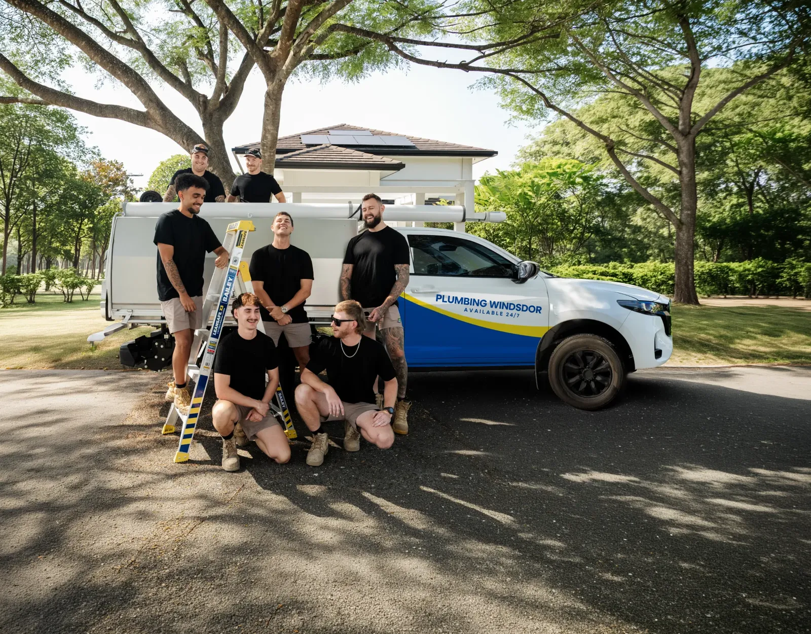 Plumbing Windsor ute and team